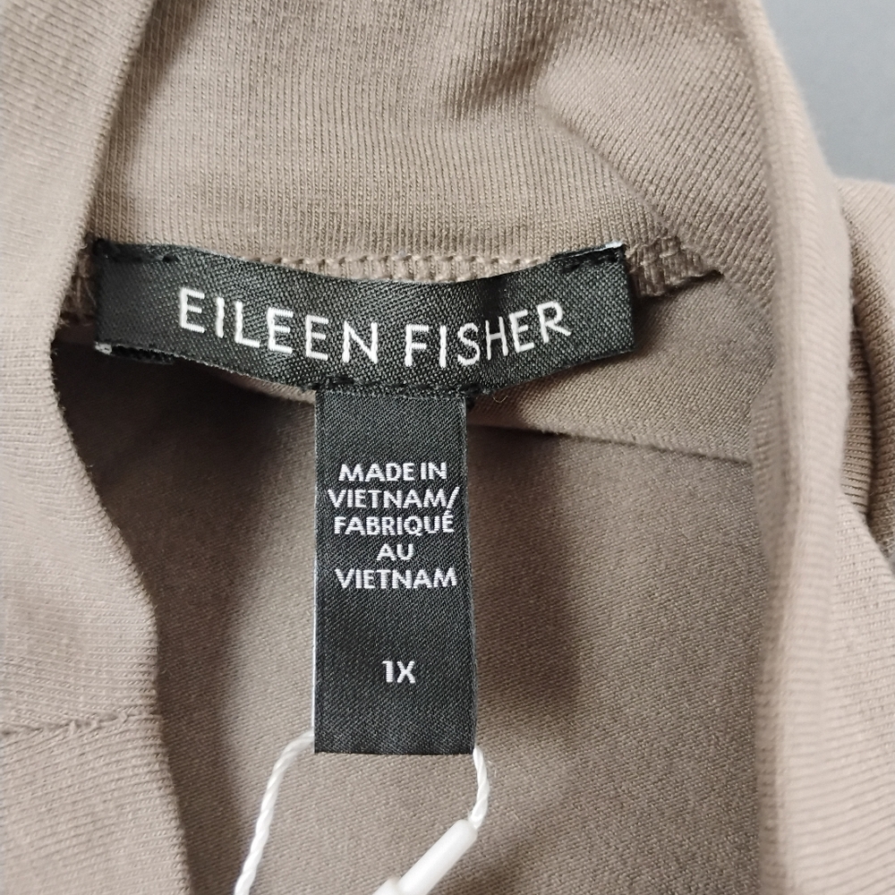 EILEEN FISHER Mock Neck Tunic Top Women's Size 1X Brow Light NWT ($109) - Picture 8 of 16